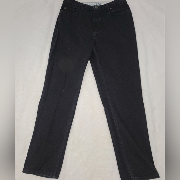 Lands' End Black Straight Leg Jeans - Picture 1 of 8